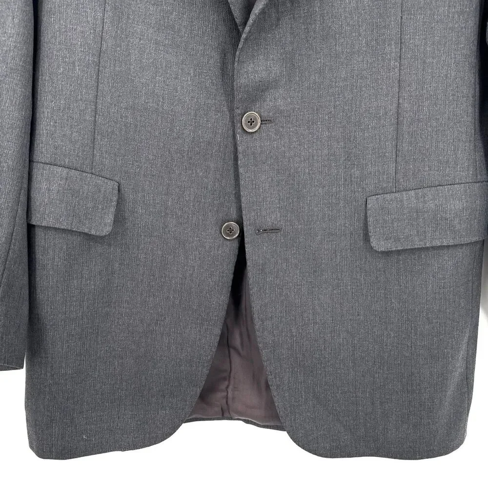 BURBERRY Vintage Dark Gray 2 Button Blazer Jacket Size Large 40